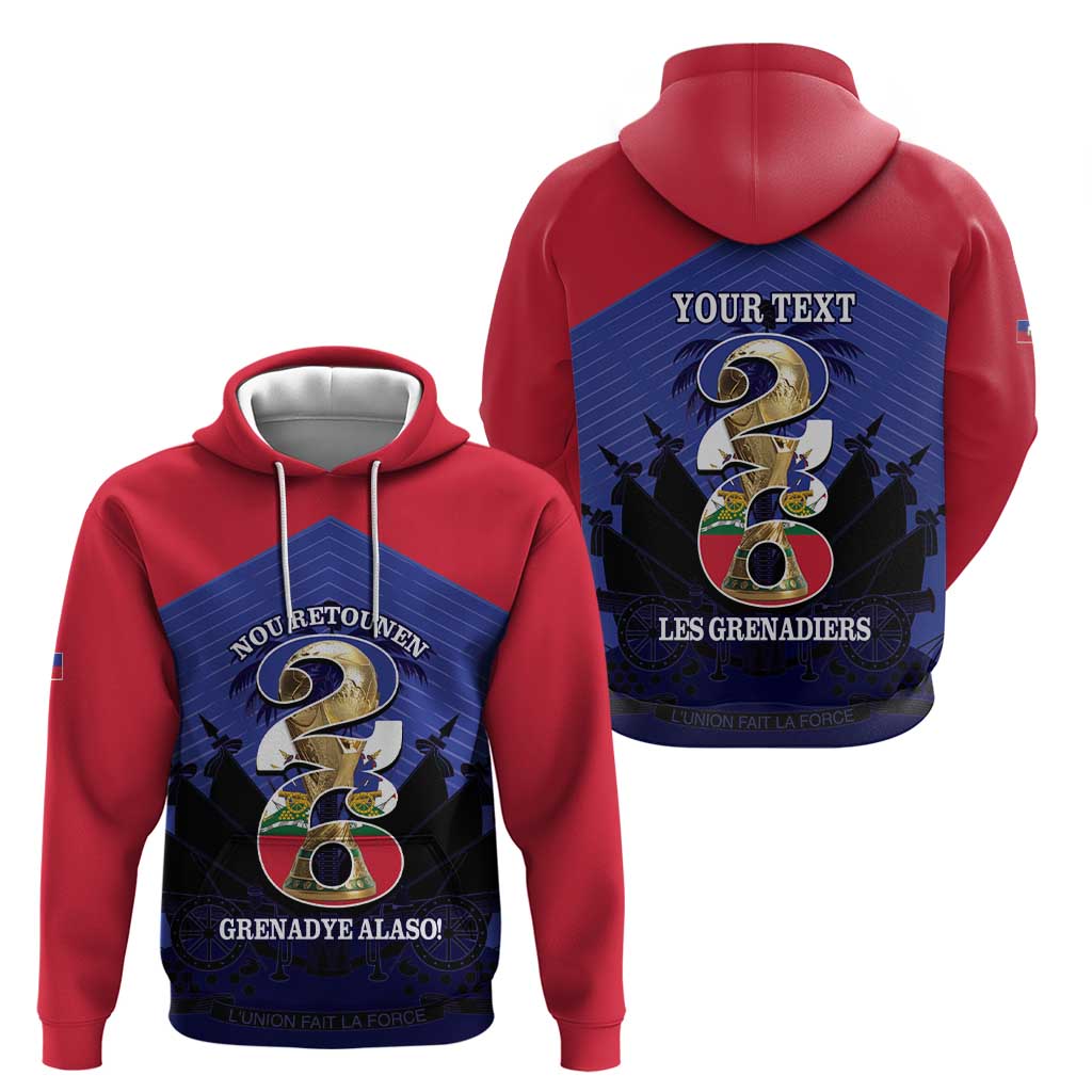 Personalized Les Grenadiers Haiti Football Hoodie 2026 Nou Retounen Blue Version - Wonder Print Shop