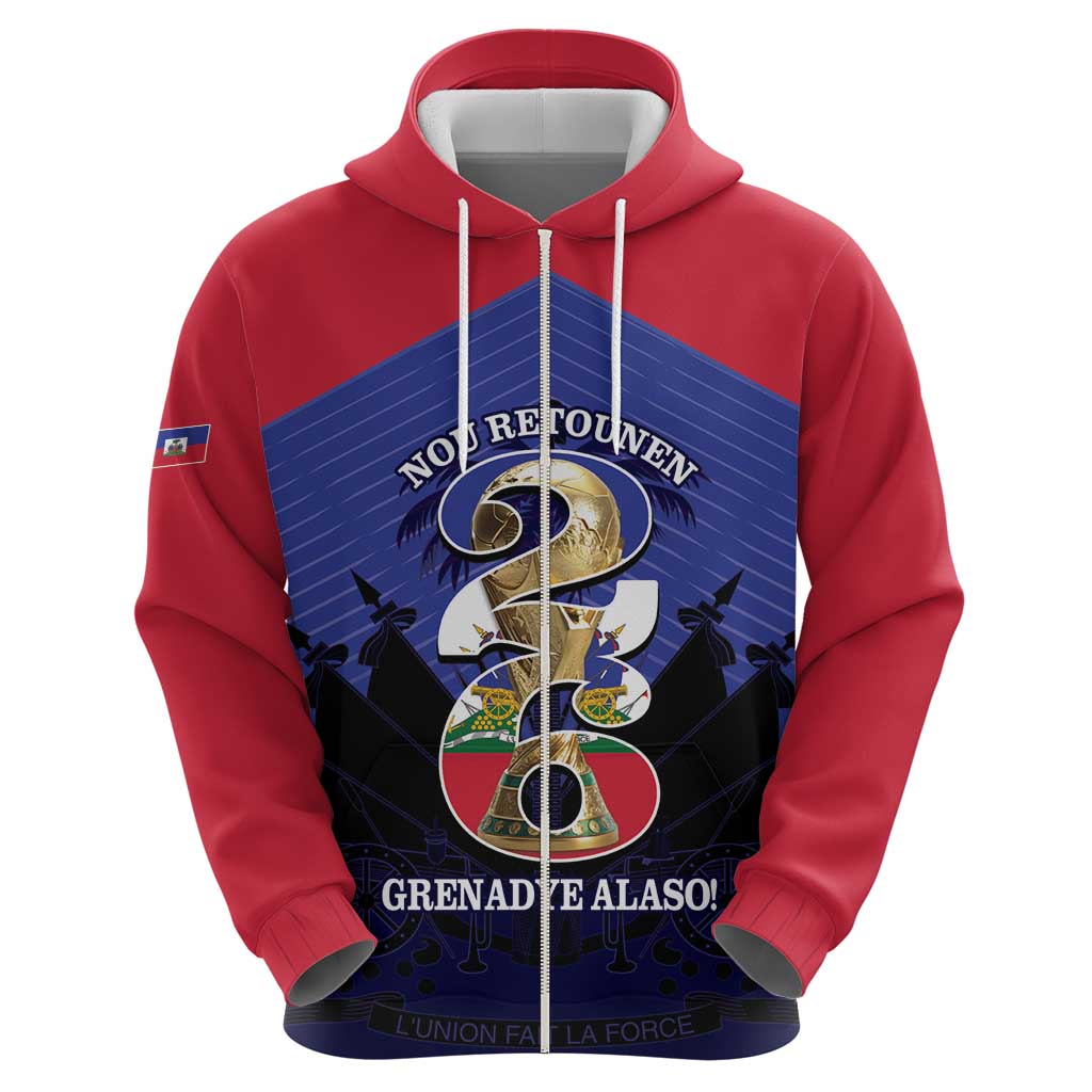 Personalized Les Grenadiers Haiti Football Hoodie 2026 Nou Retounen Blue Version - Wonder Print Shop