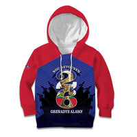 Personalized Les Grenadiers Haiti Football Kid Hoodie 2026 Nou Retounen Blue Version - Wonder Print Shop