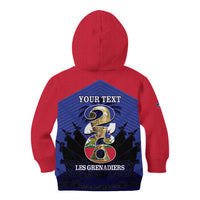 Personalized Les Grenadiers Haiti Football Kid Hoodie 2026 Nou Retounen Blue Version - Wonder Print Shop