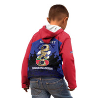 Personalized Les Grenadiers Haiti Football Kid Hoodie 2026 Nou Retounen Blue Version - Wonder Print Shop