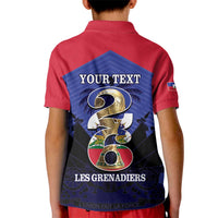 Personalized Les Grenadiers Haiti Football Kid Polo Shirt 2026 Nou Retounen Blue Version - Wonder Print Shop