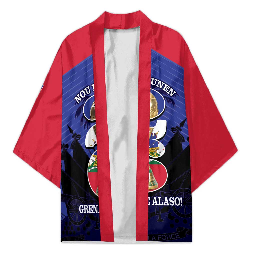 Personalized Les Grenadiers Haiti Football Kimono 2026 Nou Retounen Blue Version - Wonder Print Shop
