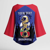 Personalized Les Grenadiers Haiti Football Kimono Sleeve Blouse 2026 Nou Retounen Blue Version - Wonder Print Shop