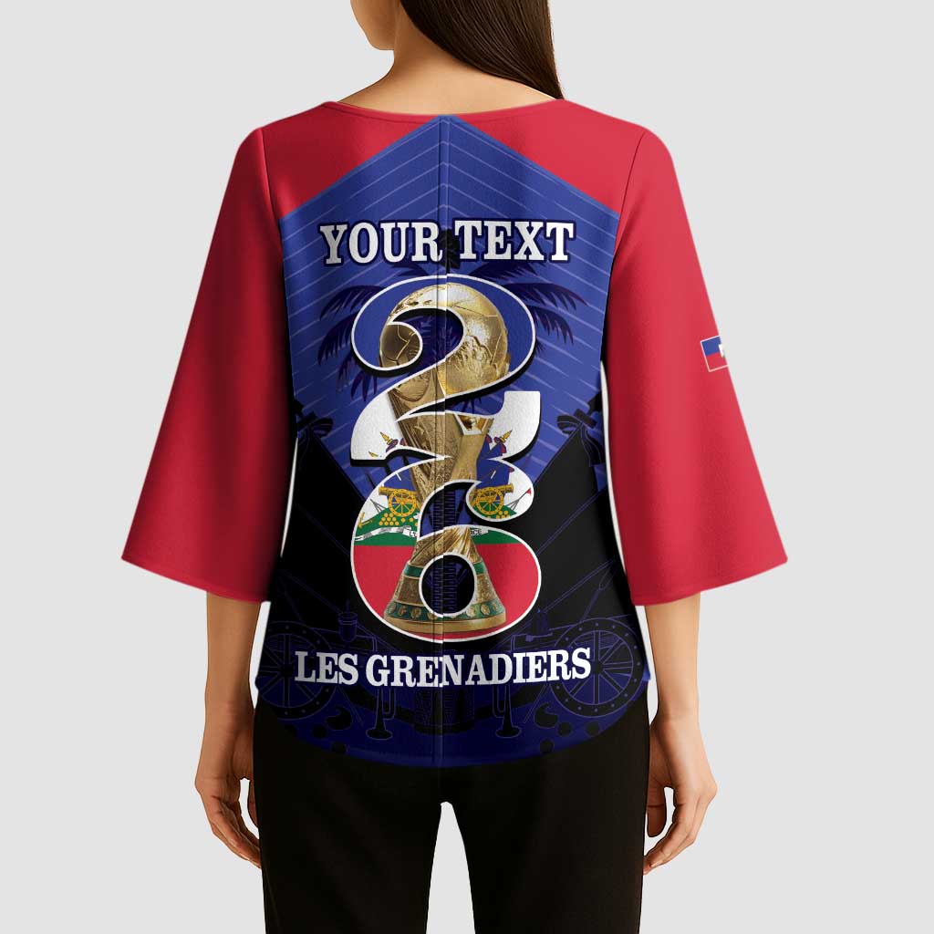 Personalized Les Grenadiers Haiti Football Kimono Sleeve Blouse 2026 Nou Retounen Blue Version - Wonder Print Shop