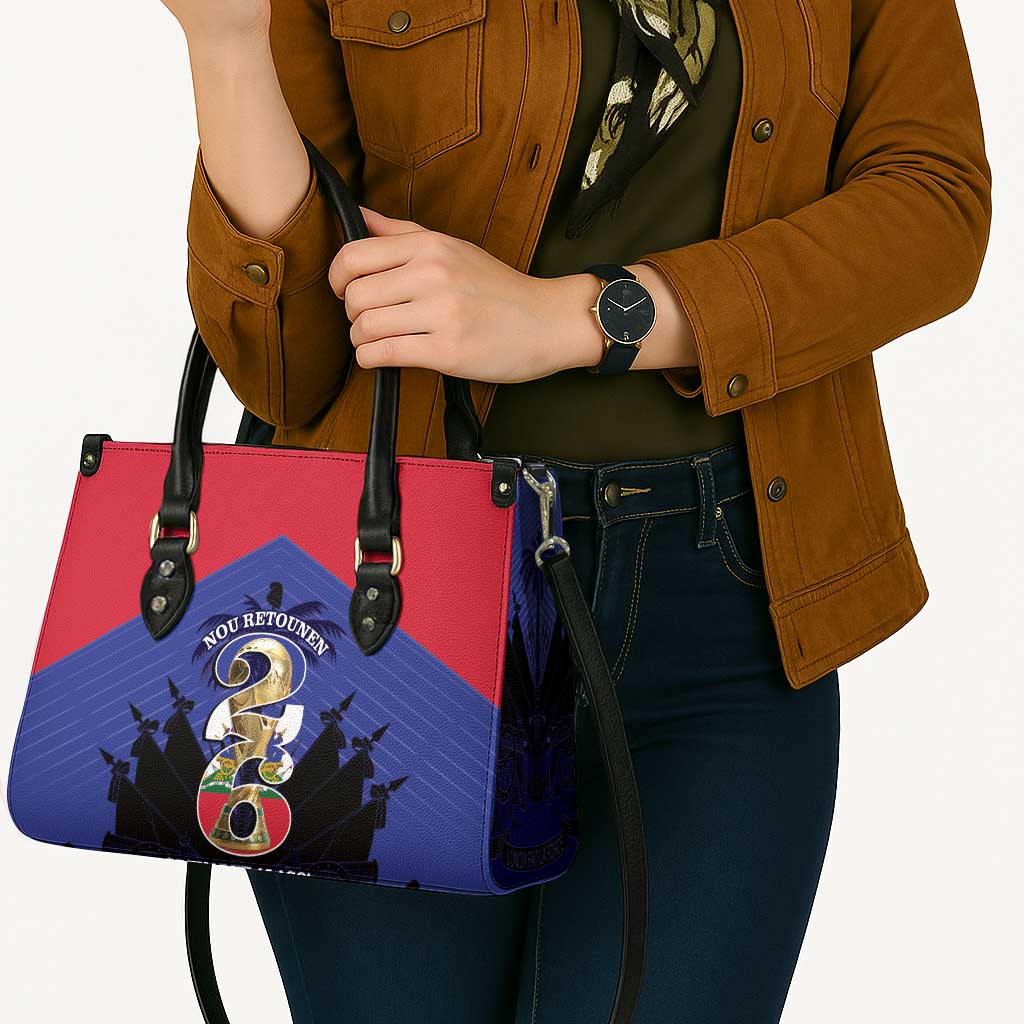 Les Grenadiers Haiti Football Leather Bag 2026 Nou Retounen Blue Version - Wonder Print Shop
