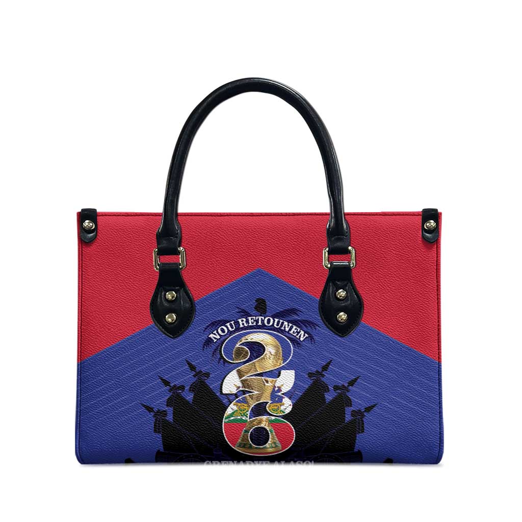 Les Grenadiers Haiti Football Leather Bag 2026 Nou Retounen Blue Version - Wonder Print Shop