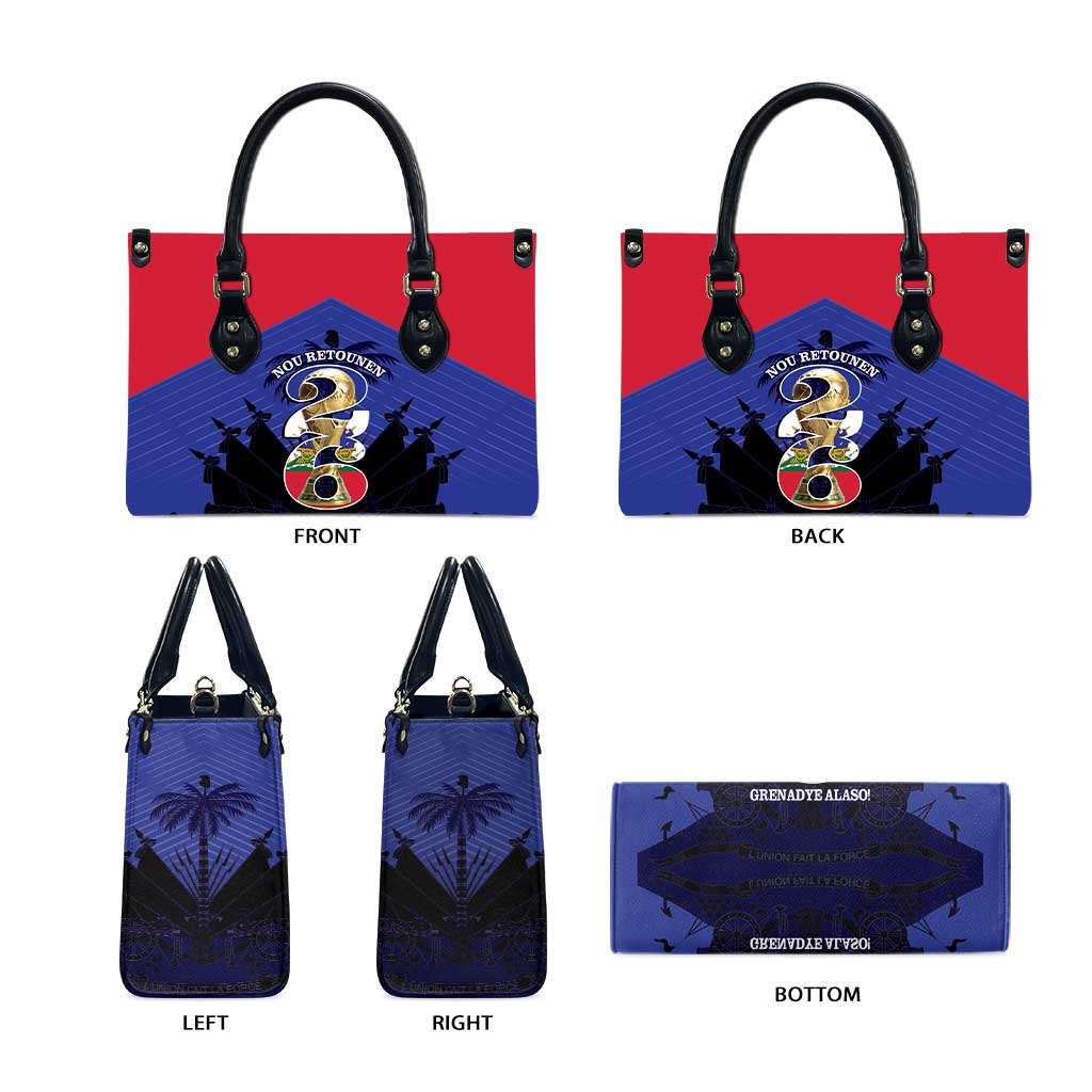 Les Grenadiers Haiti Football Leather Bag 2026 Nou Retounen Blue Version - Wonder Print Shop