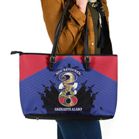 Les Grenadiers Haiti Football Leather Tote Bag 2026 Nou Retounen Blue Version - Wonder Print Shop