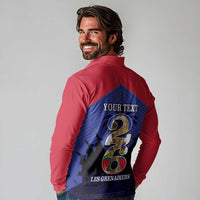 Personalized Les Grenadiers Haiti Football Long Sleeve Polo Shirt 2026 Nou Retounen Blue Version - Wonder Print Shop