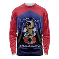 Personalized Les Grenadiers Haiti Football Long Sleeve Shirt 2026 Nou Retounen Blue Version - Wonder Print Shop