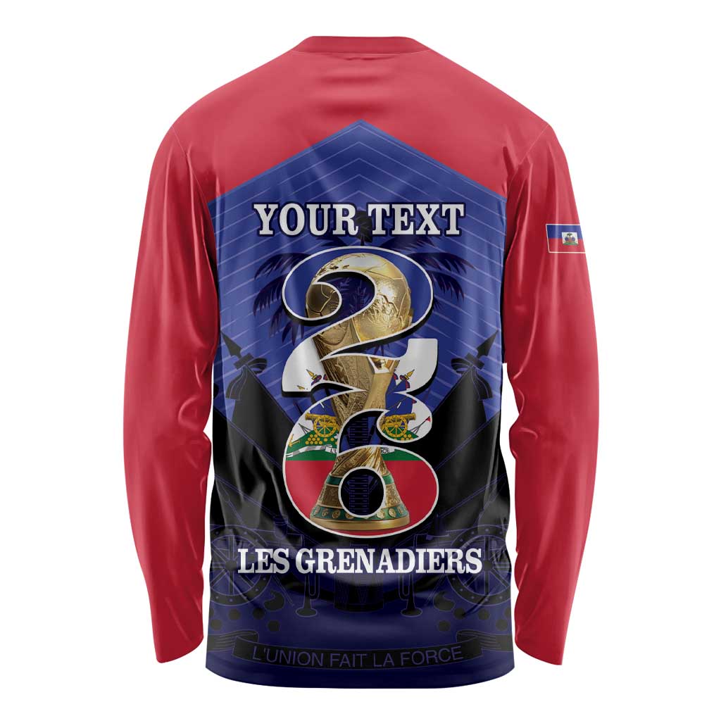 Personalized Les Grenadiers Haiti Football Long Sleeve Shirt 2026 Nou Retounen Blue Version - Wonder Print Shop