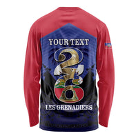 Personalized Les Grenadiers Haiti Football Long Sleeve Shirt 2026 Nou Retounen Blue Version - Wonder Print Shop