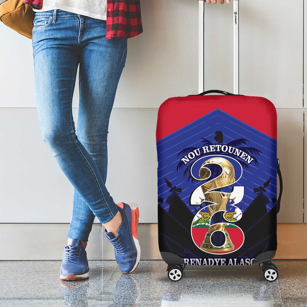 Les Grenadiers Haiti Football Luggage Cover 2026 Nou Retounen Blue Version - Wonder Print Shop
