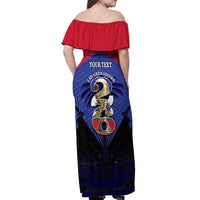 Personalized Les Grenadiers Haiti Football Off Shoulder Maxi Dress 2026 Nou Retounen Blue Version - Wonder Print Shop
