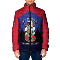 Personalized Les Grenadiers Haiti Football Padded Jacket 2026 Nou Retounen Blue Version - Wonder Print Shop