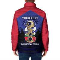 Personalized Les Grenadiers Haiti Football Padded Jacket 2026 Nou Retounen Blue Version - Wonder Print Shop