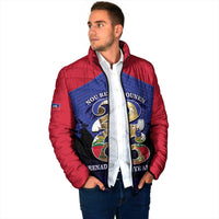 Personalized Les Grenadiers Haiti Football Padded Jacket 2026 Nou Retounen Blue Version - Wonder Print Shop