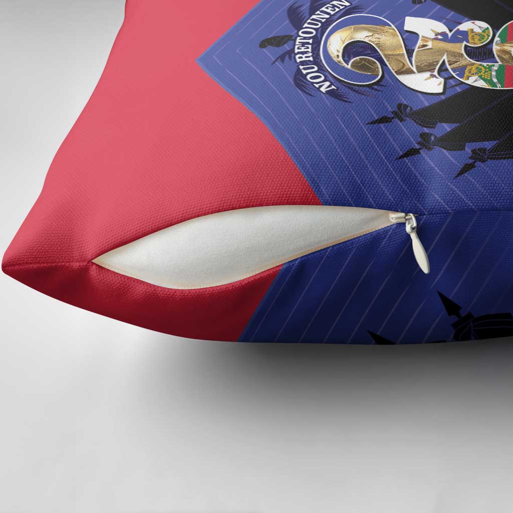 Les Grenadiers Haiti Football Pillow Cover 2026 Nou Retounen Blue Version - Wonder Print Shop