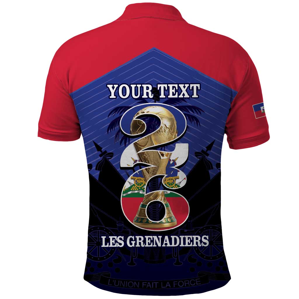 Personalized Les Grenadiers Haiti Football Polo Shirt 2026 Nou Retounen Blue Version - Wonder Print Shop