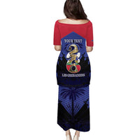 Personalized Les Grenadiers Haiti Football Puletasi 2026 Nou Retounen Blue Version - Wonder Print Shop