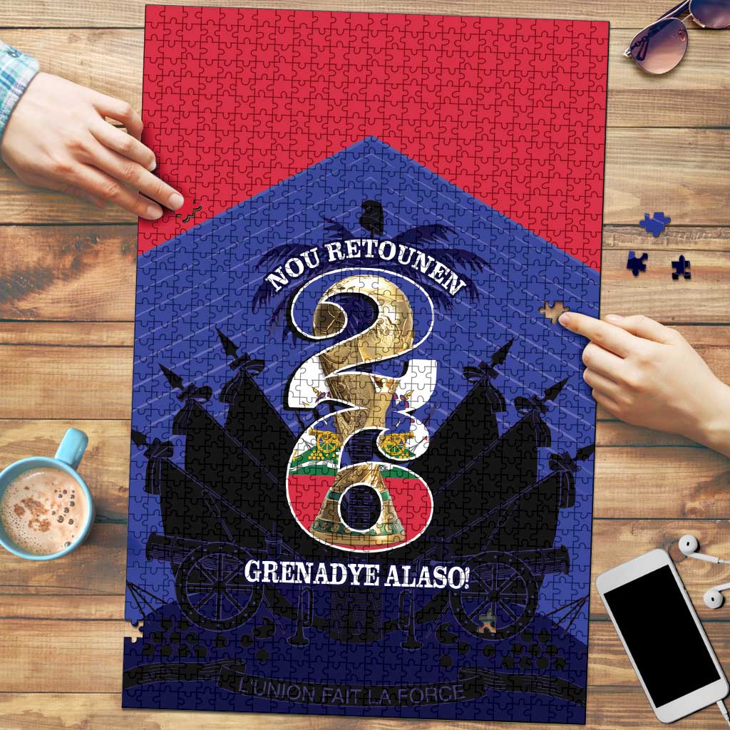 Les Grenadiers Haiti Football Puzzle 2026 Nou Retounen Blue Version - Wonder Print Shop