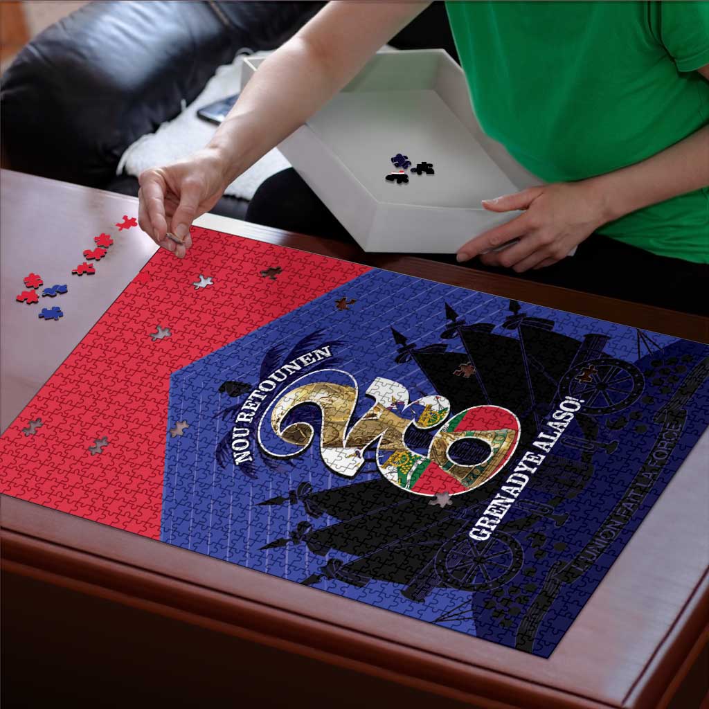 Les Grenadiers Haiti Football Puzzle 2026 Nou Retounen Blue Version - Wonder Print Shop