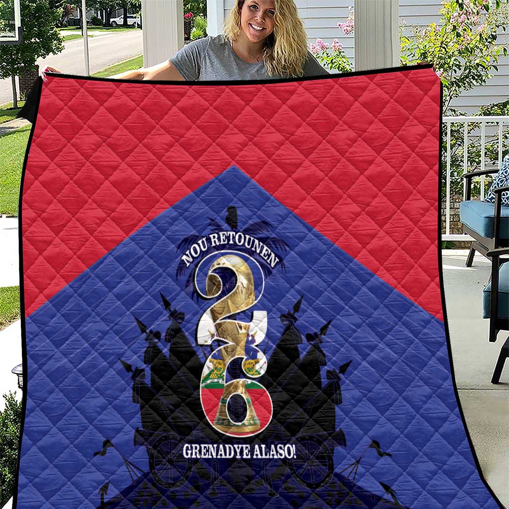 Les Grenadiers Haiti Football Quilt 2026 Nou Retounen Blue Version - Wonder Print Shop