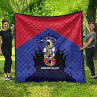 Les Grenadiers Haiti Football Quilt 2026 Nou Retounen Blue Version - Wonder Print Shop