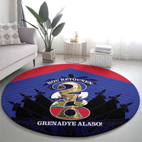 Les Grenadiers Haiti Football Round Carpet 2026 Nou Retounen Blue Version - Wonder Print Shop