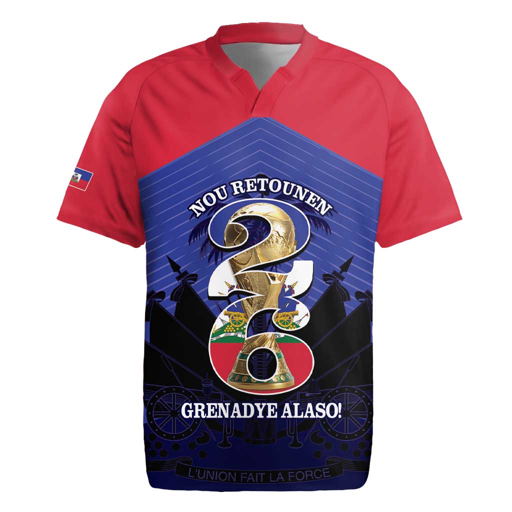 Personalized Les Grenadiers Haiti Football Rugby Jersey 2026 Nou Retounen Blue Version - Wonder Print Shop