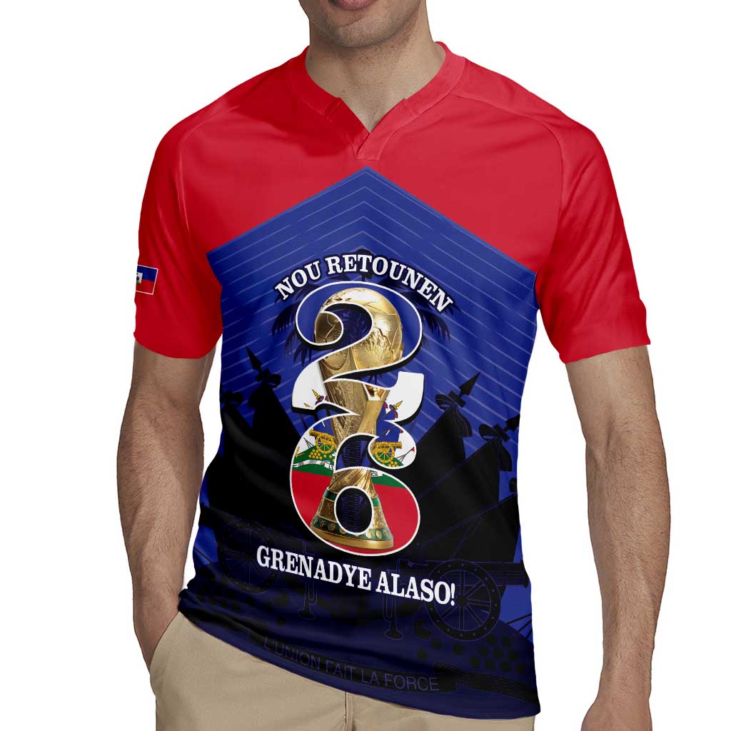 Personalized Les Grenadiers Haiti Football Rugby Jersey 2026 Nou Retounen Blue Version - Wonder Print Shop