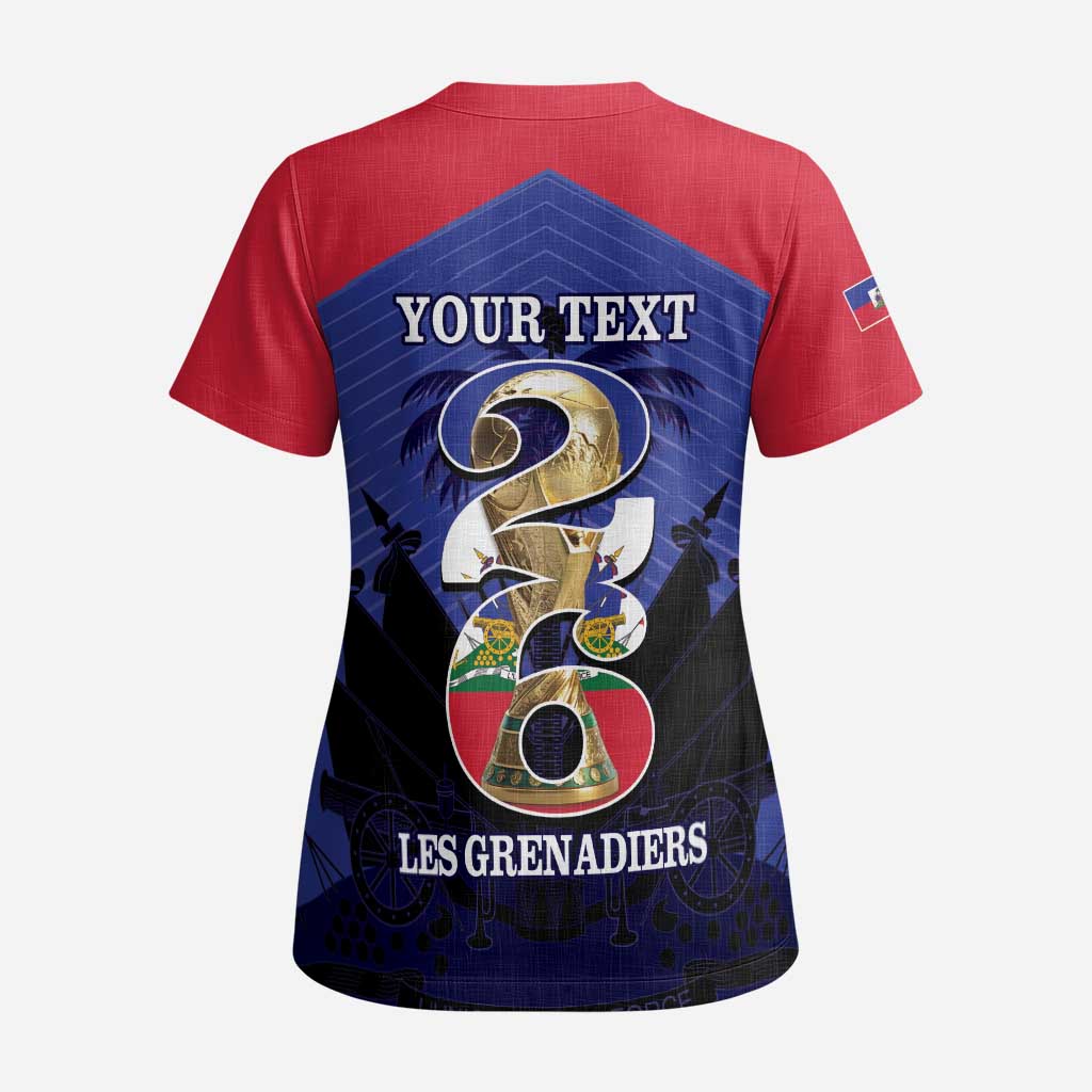 Personalized Les Grenadiers Haiti Football Scrub Top 2026 Nou Retounen Blue Version - Wonder Print Shop