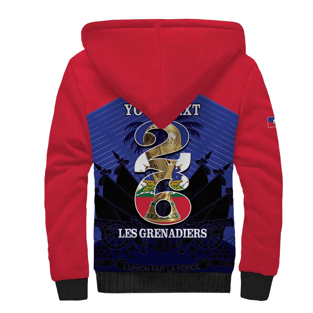 Personalized Les Grenadiers Haiti Football Sherpa Hoodie 2026 Nou Retounen Blue Version - Wonder Print Shop