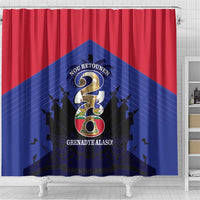Les Grenadiers Haiti Football Shower Curtain 2026 Nou Retounen Blue Version - Wonder Print Shop