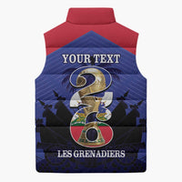 Personalized Les Grenadiers Haiti Football Sleeveless Puffer Jacket 2026 Nou Retounen Blue Version - Wonder Print Shop