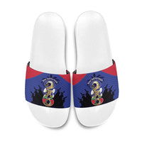 Les Grenadiers Haiti Football Slide Sandals 2026 Nou Retounen Blue Version - Wonder Print Shop