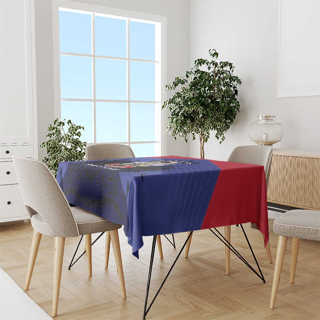 Les Grenadiers Haiti Football Tablecloth 2026 Nou Retounen Blue Version - Wonder Print Shop