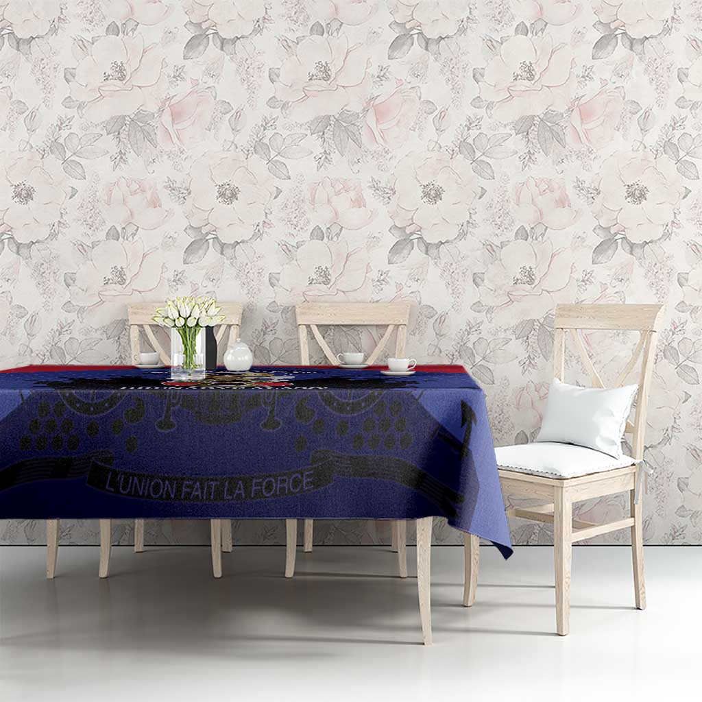 Les Grenadiers Haiti Football Tablecloth 2026 Nou Retounen Blue Version - Wonder Print Shop