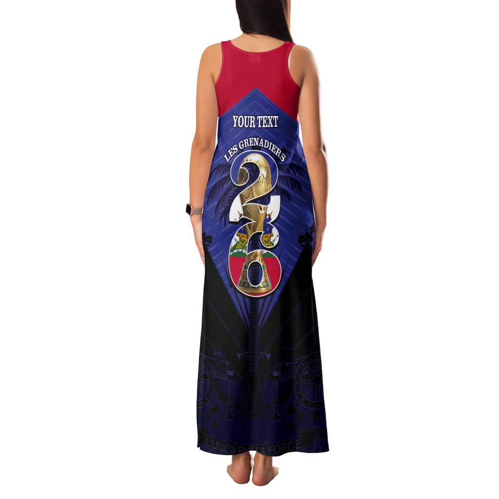 Personalized Les Grenadiers Haiti Football Tank Maxi Dress 2026 Nou Retounen Blue Version - Wonder Print Shop