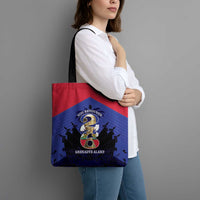 Les Grenadiers Haiti Football Tote Bag 2026 Nou Retounen Blue Version - Wonder Print Shop