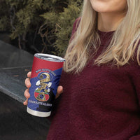 Personalized Les Grenadiers Haiti Football Tumbler Cup 2026 Nou Retounen Blue Version - Wonder Print Shop