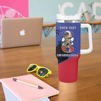 Personalized Les Grenadiers Haiti Football Tumbler With Handle 2026 Nou Retounen Blue Version - Wonder Print Shop
