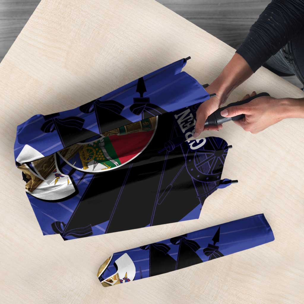 Les Grenadiers Haiti Football Umbrella 2026 Nou Retounen Blue Version - Wonder Print Shop