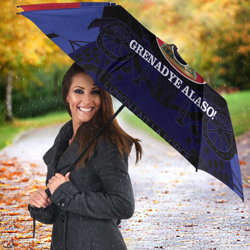 Les Grenadiers Haiti Football Umbrella 2026 Nou Retounen Blue Version - Wonder Print Shop