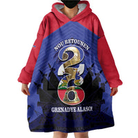 Personalized Les Grenadiers Haiti Football Wearable Blanket Hoodie 2026 Nou Retounen Blue Version - Wonder Print Shop