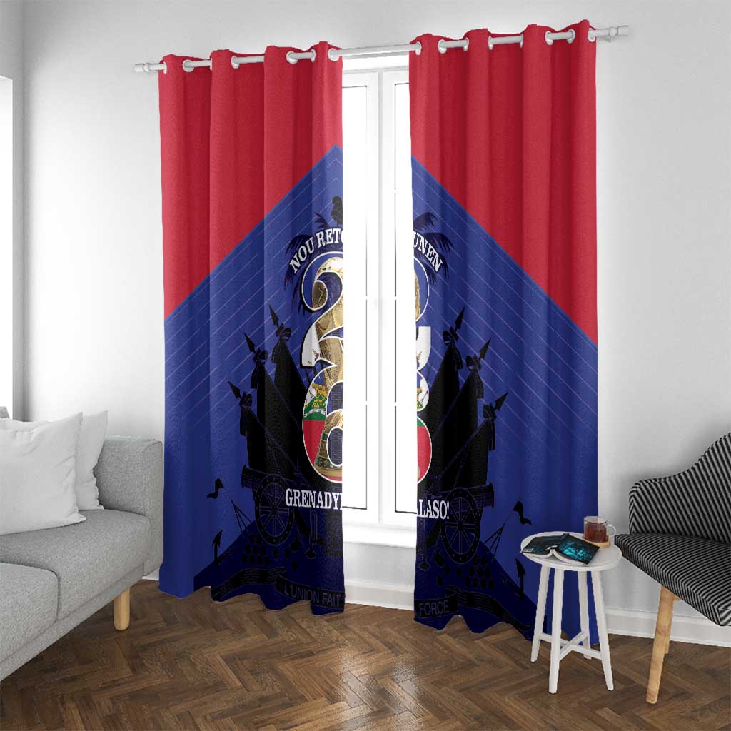 Les Grenadiers Haiti Football Window Curtain 2026 Nou Retounen Blue Version - Wonder Print Shop