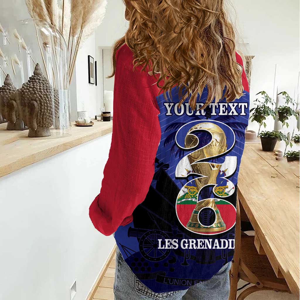Personalized Les Grenadiers Haiti Football Women Casual Shirt 2026 Nou Retounen Blue Version - Wonder Print Shop