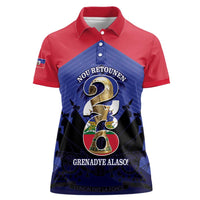 Personalized Les Grenadiers Haiti Football Women Polo Shirt 2026 Nou Retounen Blue Version - Wonder Print Shop