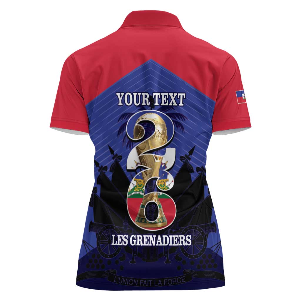 Personalized Les Grenadiers Haiti Football Women Polo Shirt 2026 Nou Retounen Blue Version - Wonder Print Shop